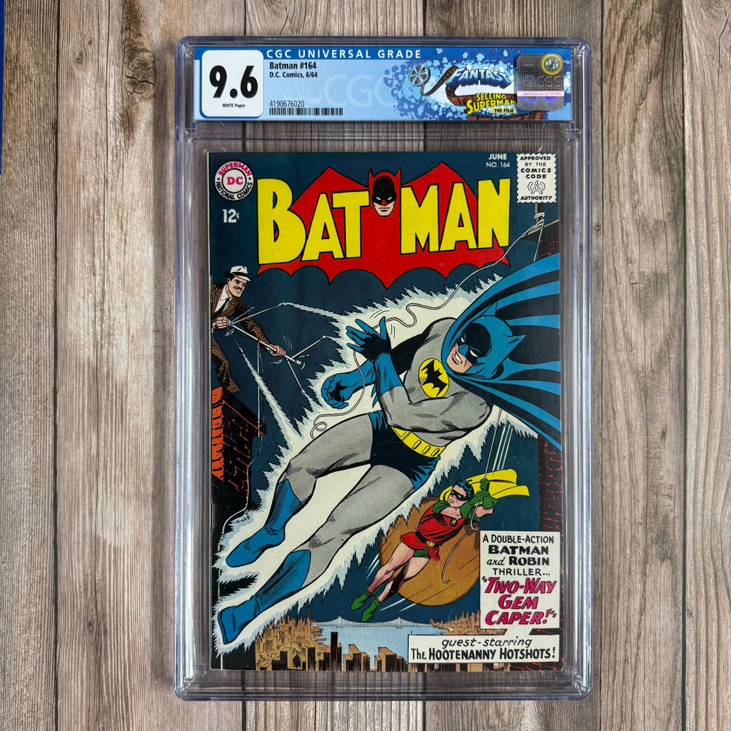 Bry's Comics *B0X1 Batman #164 CGC 9.6 WP Custom Label, 1st use of Batman chest emblem with yellow background in Batman title, 1st appearance of Kaye Daye