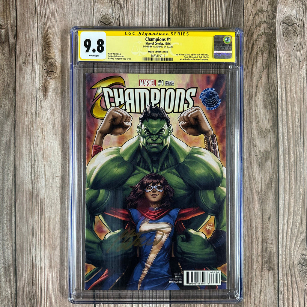 Bry's Comics *B0X1 Champions #1 CGC 9.8 WP SS Signed by Mark Waid, Legacy Edition, Artgerm Variant Cover, 1st team appearance and origin of the Champions