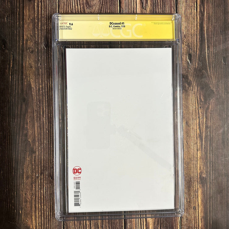 Bry's Comics *B0X1 DCeased #1 CGC 9.6 WP Partial Blank Variant Cover SS Signed and Sketch by Arthur Suydam