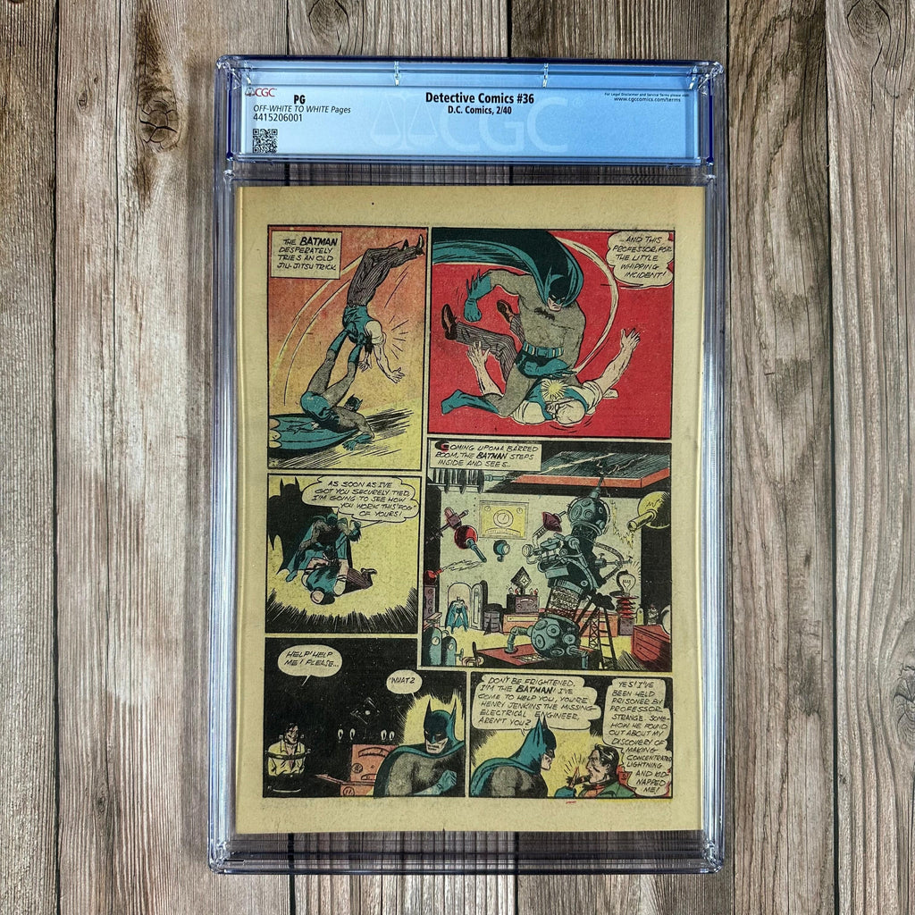 Bry's Comics *B0X1 Detective Comics #36 CGCPG PAGE 6 ONLY, 1st appearance and origin of Hugo Strange, debut of Batman’s finned gloves