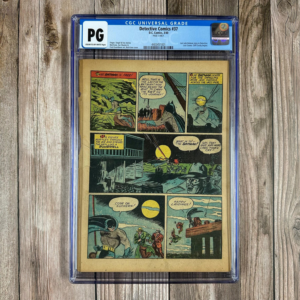Bry's Comics *B0X1 Detective Comics #37 CGC PG PAGE 5 ONLY, Last solo Batman story in Detective