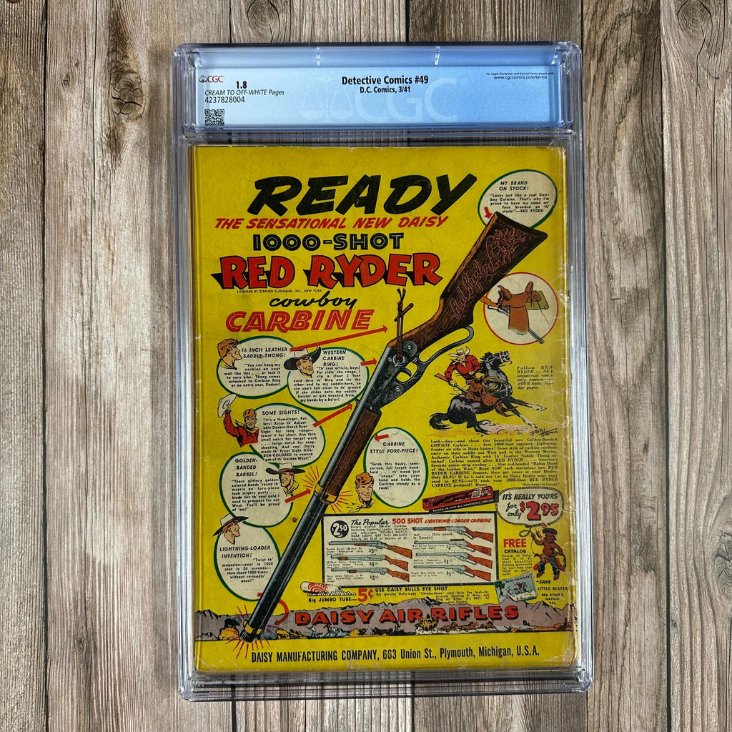 Bry's Comics *B0X1 Detective Comics #49 CGC 1.8  2nd appearance of Clayface (Basil Karlo) Full page ad for World's Best Comics #1