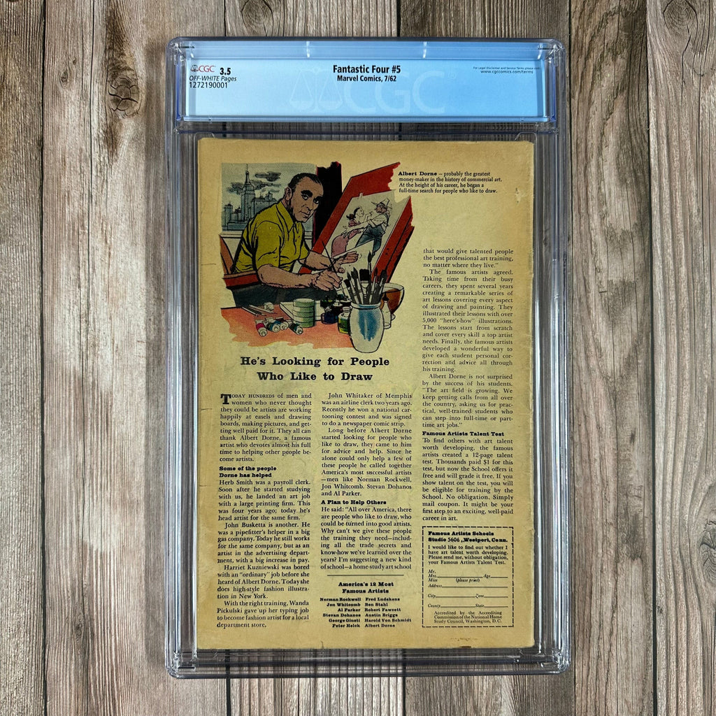 Bry's Comics *B0X1 Fantastic Four #5 CGC 3.5 1st appearance and origin of Doctor Doom, 1st appearance of a Doombot