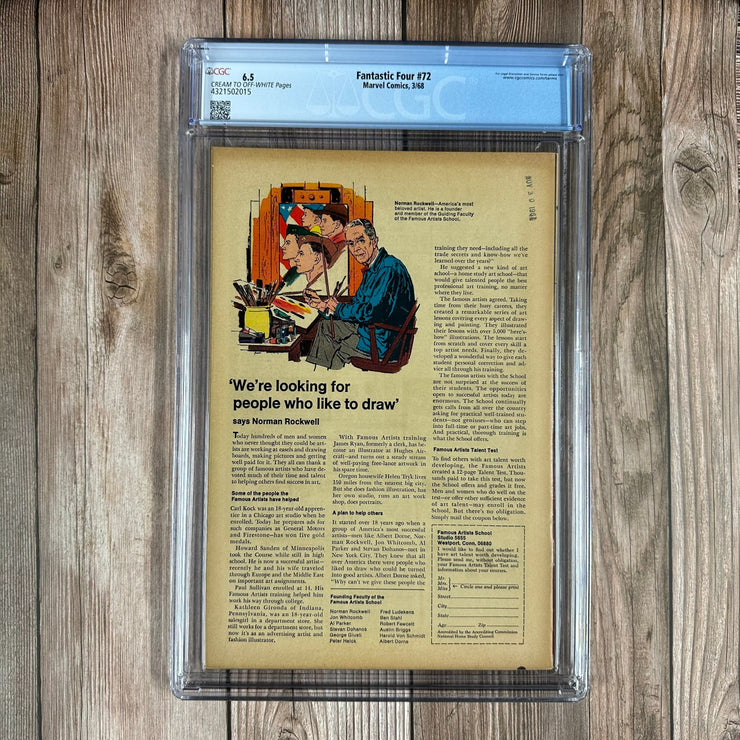 Bry's Comics *B0X1 Fantastic Four #72 CGC 6.5 Iconic cover by Jack Kirby