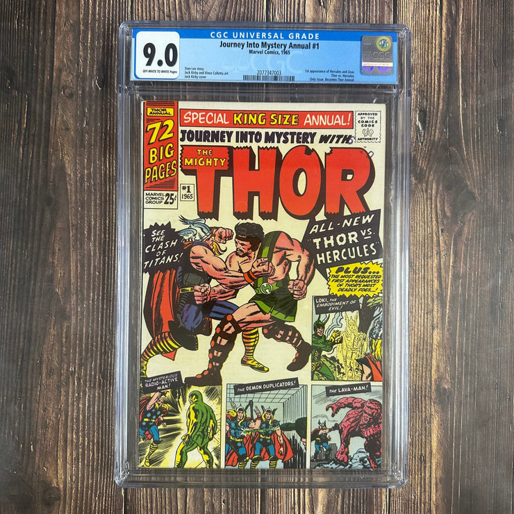 Bry's Comics *B0X1 Journey Into Mystery Annual #1 CGC 9.0 Cover Art by Jack Kirby, 1st appearance of Hercules, and Zeus, 1st battle of Thor vs Hercules
