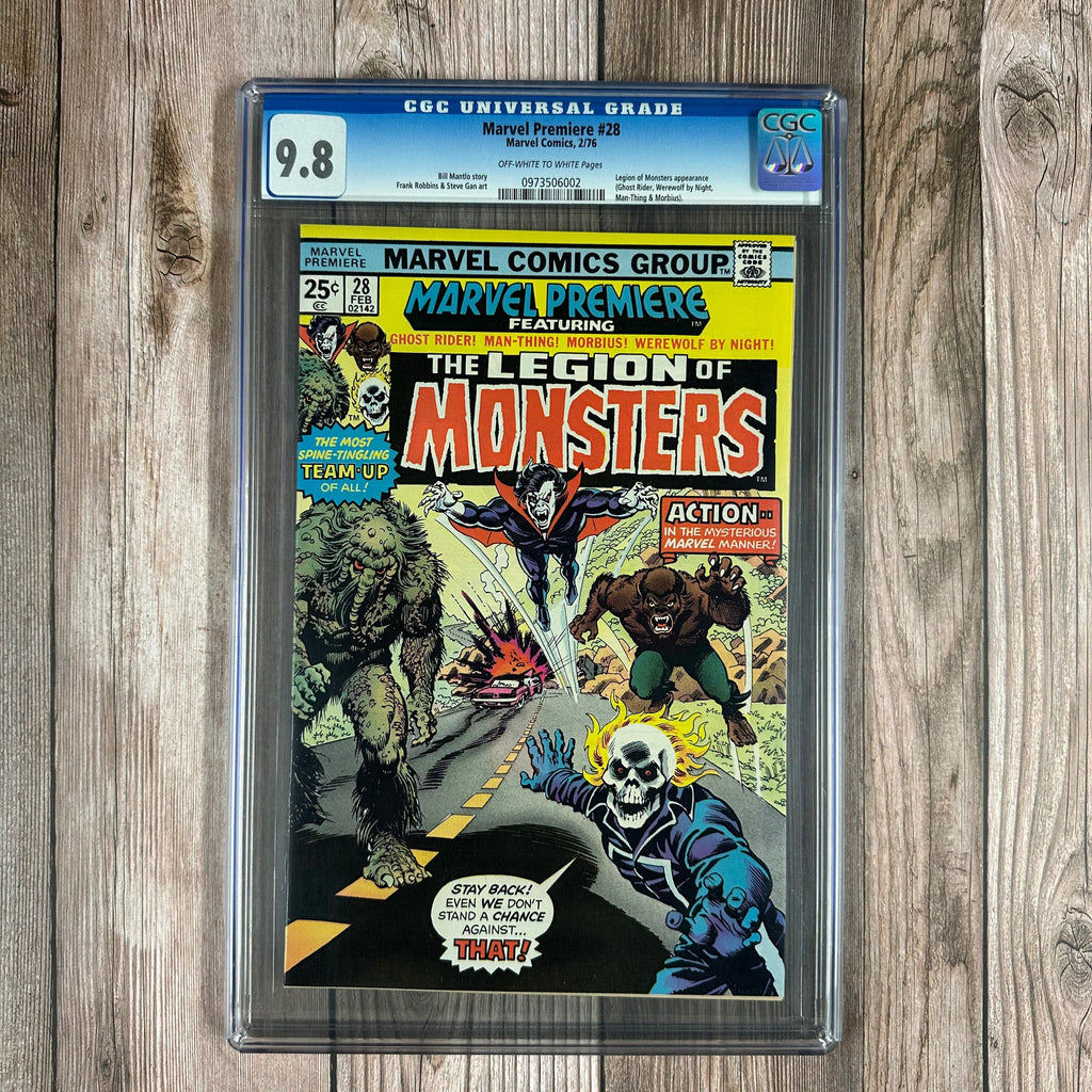 Bry's Comics *B0X1 Marvel Premiere #28 CGC 9.8 1st team appearance and origin of the Legion of Monsters: Ghost Rider, Man-Thing, Morbius, Werewolf By Night