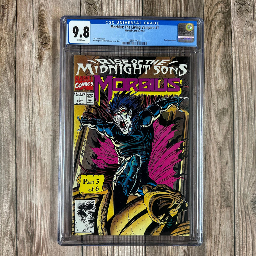 Bry's Comics *B0X1 Morbius: The Living Vampire #1 CGC 9.8 WP 1st ongoing solo title featuring Morbius, Rise of the Midnight Sons part 3 of 6