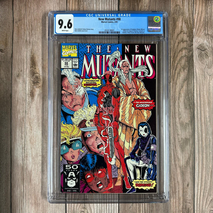 Bry's Comics * B0X1 New Mutants #98 CGC 9.6 WP 1st appearance of Deadpool (Weapon X program), Copycat impersonating Domino & Gideon (The Externals)