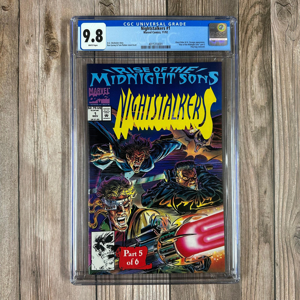 Bry's Comics *B0X1 Nightstalkers #1 CGC 9.8 WP 1st solo title series of the Nightstalkers, Rise of the Midnight Sons part 5 of 6 *
