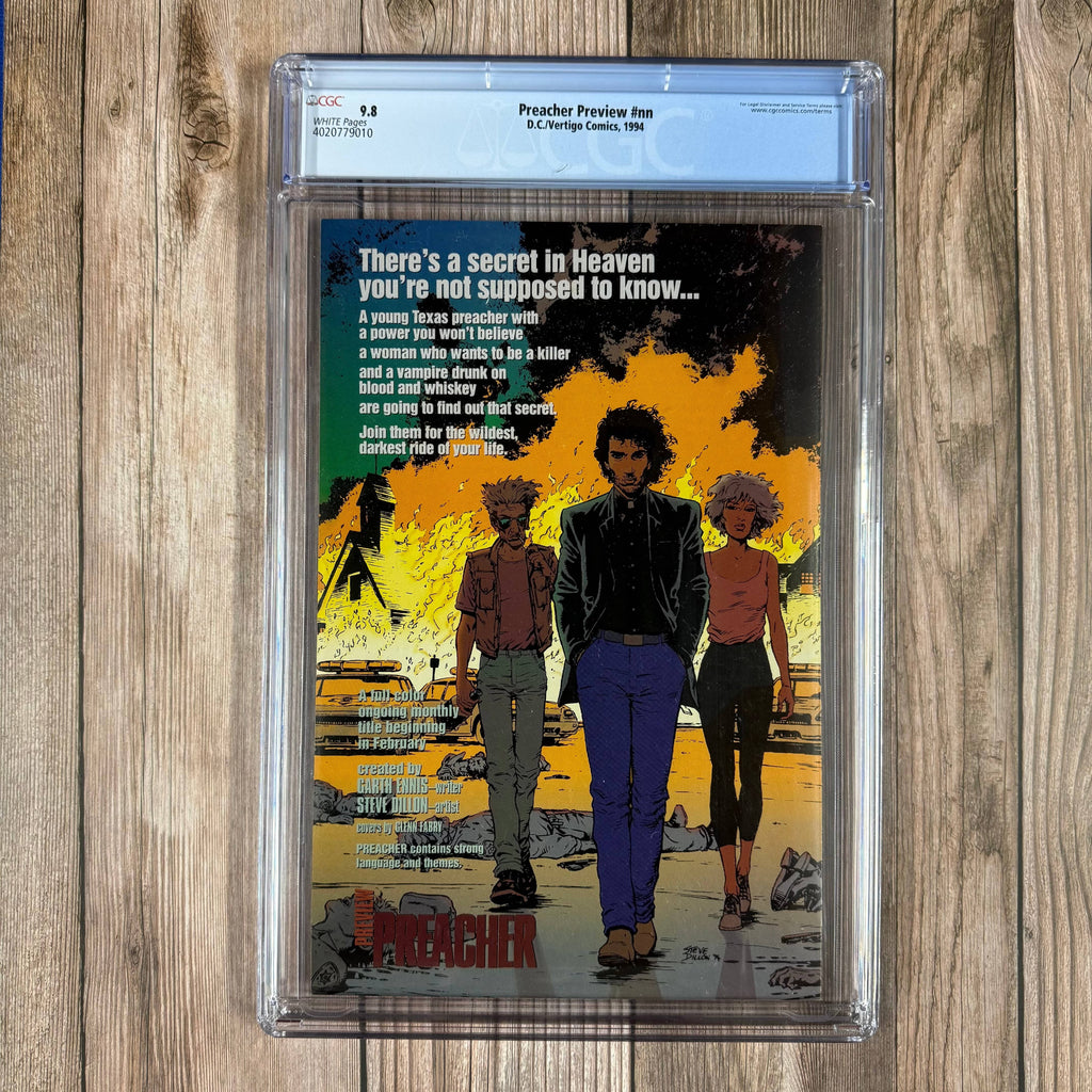 Bry's Comics *B0X1 Preacher Preview #nn CGC 9.8 WP 8-page black and white preview of 'The Preacher' (Cert: #9010)