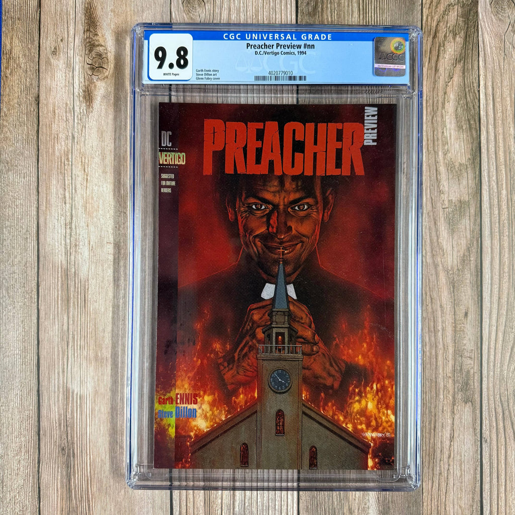 Bry's Comics *B0X1 Preacher Preview #nn CGC 9.8 WP 8-page black and white preview of 'The Preacher' (Cert: #9010)