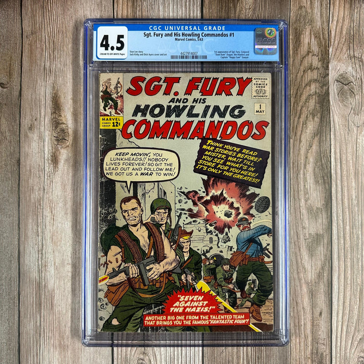 Bry's Comics * B0X1 Sgt. Fury and His Howling Commandos #1 CGC 4.5 1st appearance of Sgt. Nick Fury, 1st team appearance of the Howling Commandos