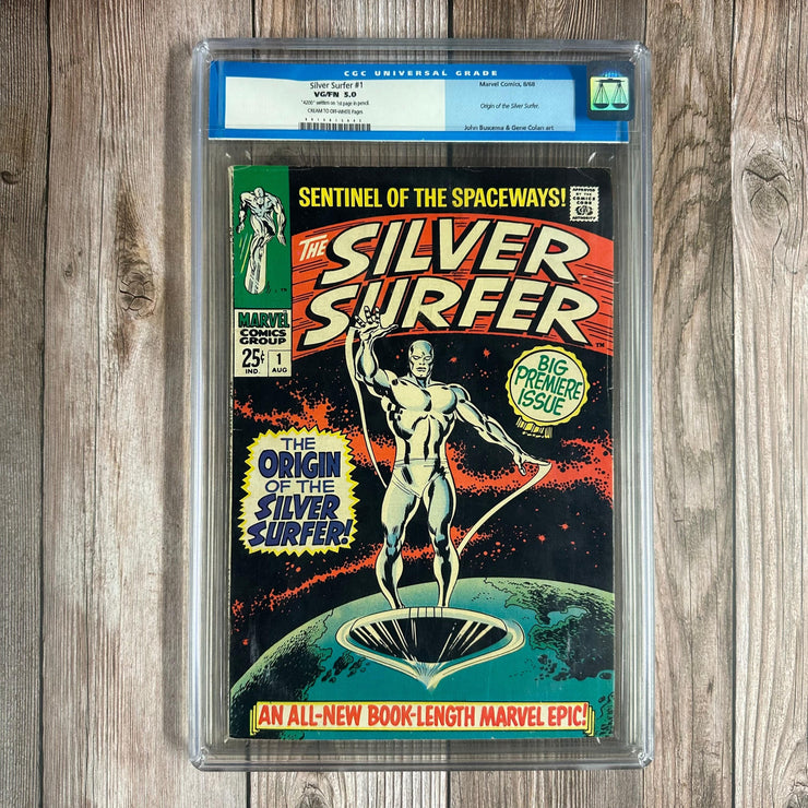 Bry's Comics *B0X1 Silver Surfer #1 CGC 5.0 Old Case, '4200' written on 1st page in pencil, Origin of the Silver Surfer & the Watchers, 1st appearance of Shalla‑Bal