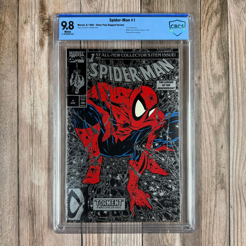 Bry's Comics *B0X1 Spider-Man #1 CBCS 9.8 WP Silver Poly-Bagged Edition, ICONIC Cover Art by Todd McFarlane