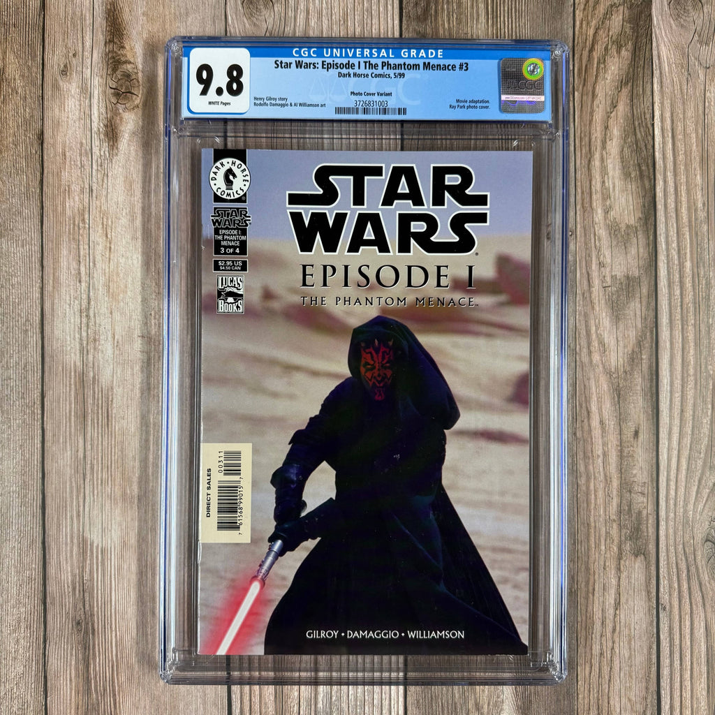 Bry's Comics *B0X1 Star Wars: Episode I - The Phantom Menace #3 CGC 9.8 WP Photo Cover Variant by Ray Park, 1st cover appearance of Darth Maul, 1st appearance of Mace Windu in a standard comic book