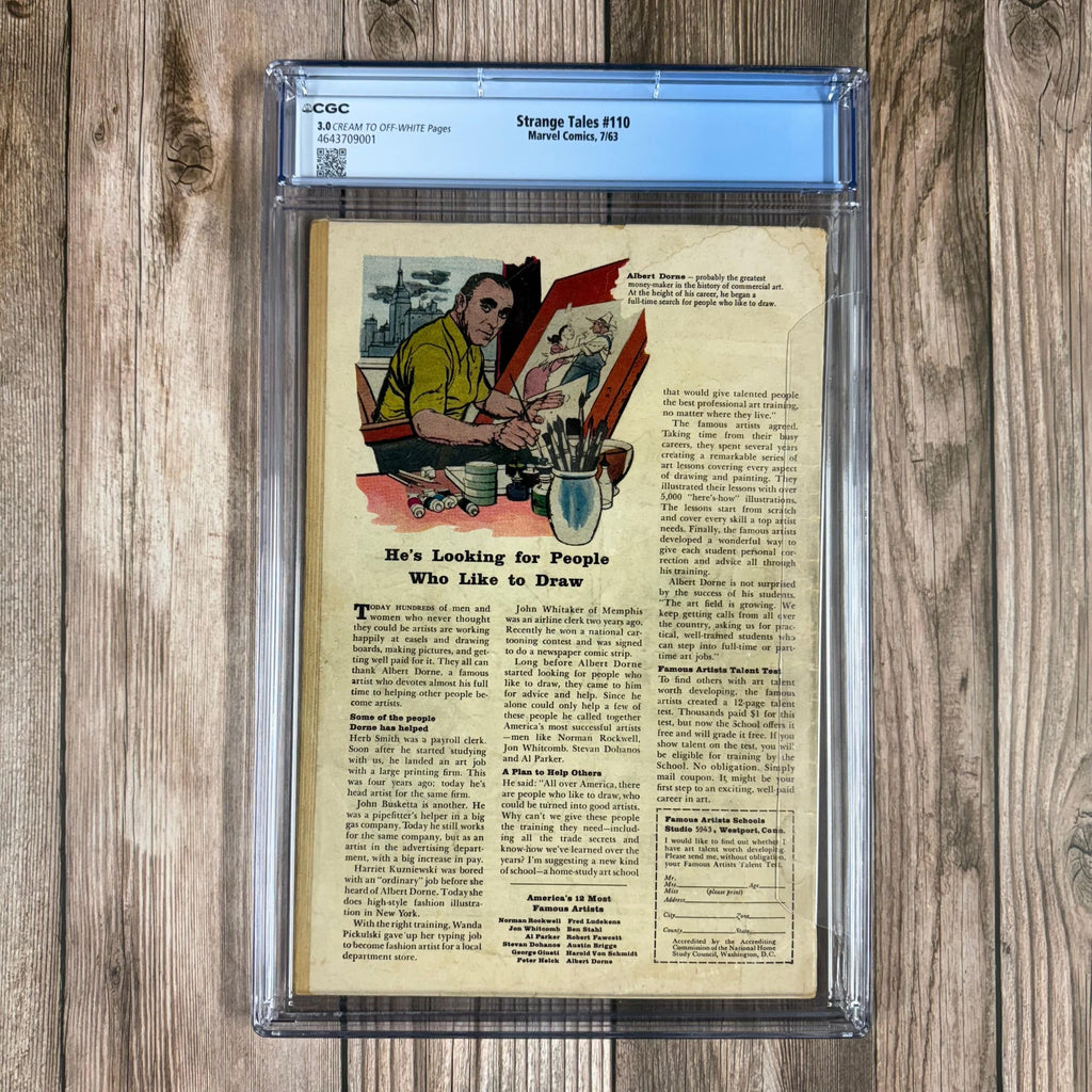 Bry's Comics *B0X1 Strange Tales #110 CGC 3.0 1st appearance of Doctor Strange, Ancient One, Wong, cameo of Nightmare
