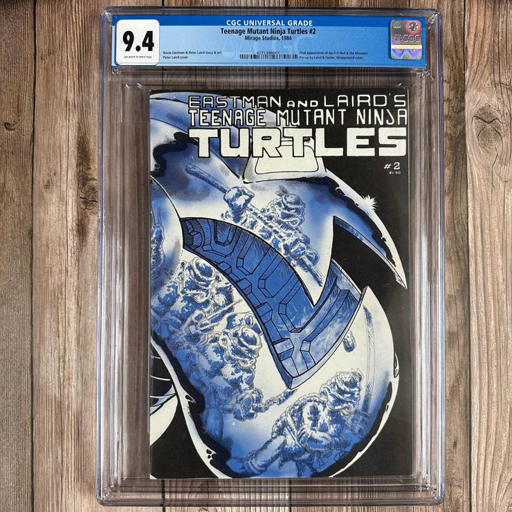 Bry's Comics * B0X1 Teenage Mutant Ninja Turtles #2 CGC 9.4 2nd team appearance of the Teenage Mutant Ninja Turtles, 1st appearance of Baxter Stockman & April O'Neil, introduction of the Robot Mousers