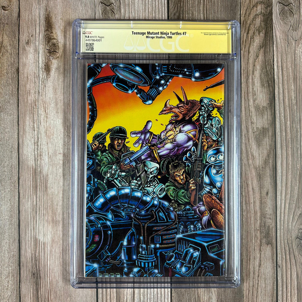 Bry's Comics *B0X1 Teenage Mutant Ninja Turtles #7 CGC 9.8 WP SS Signed & Sketched by Kevin Eastman, 1st color TMNT, origin of the Turtles revealed, Utroms connection (cert:4001)