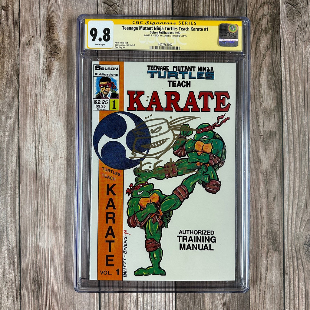Bry's Comics *B0X1 Teenage Mutant Ninja Turtles Teach Karate #1 CGC 9.8 WP SS Signed & Sketched by Kevin Eastman One-shot (cert:3002)