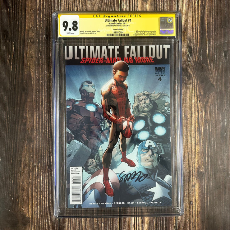 Bry's Comics *B0X1 Ultimate Fallout #4 CGC 9.8 WP 2nd Print SS Signed by Sara Pichelli, 1st appearance of Miles Morales