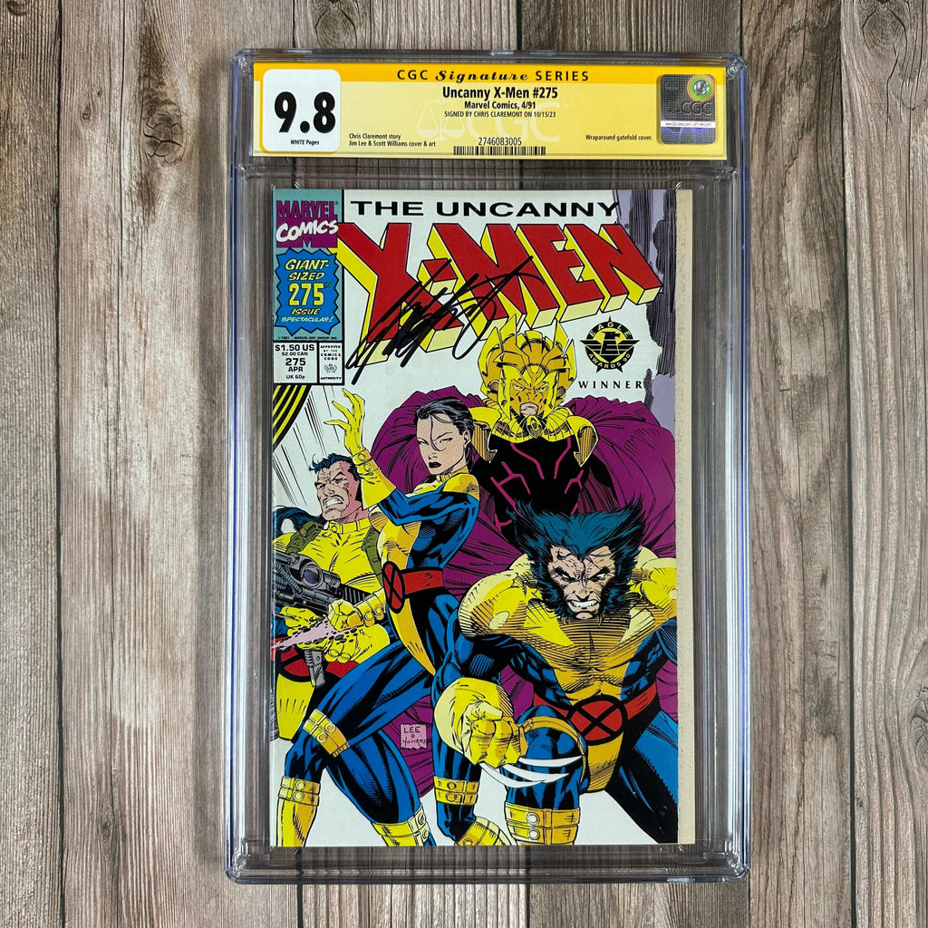 Bry's Comics *B0X1 Uncanny X-Men #275 CGC 9.8 WP SS Signed by Chris Claremont Wraparound gatefold cover, Cover Art by Jim Lee (cert:3005)