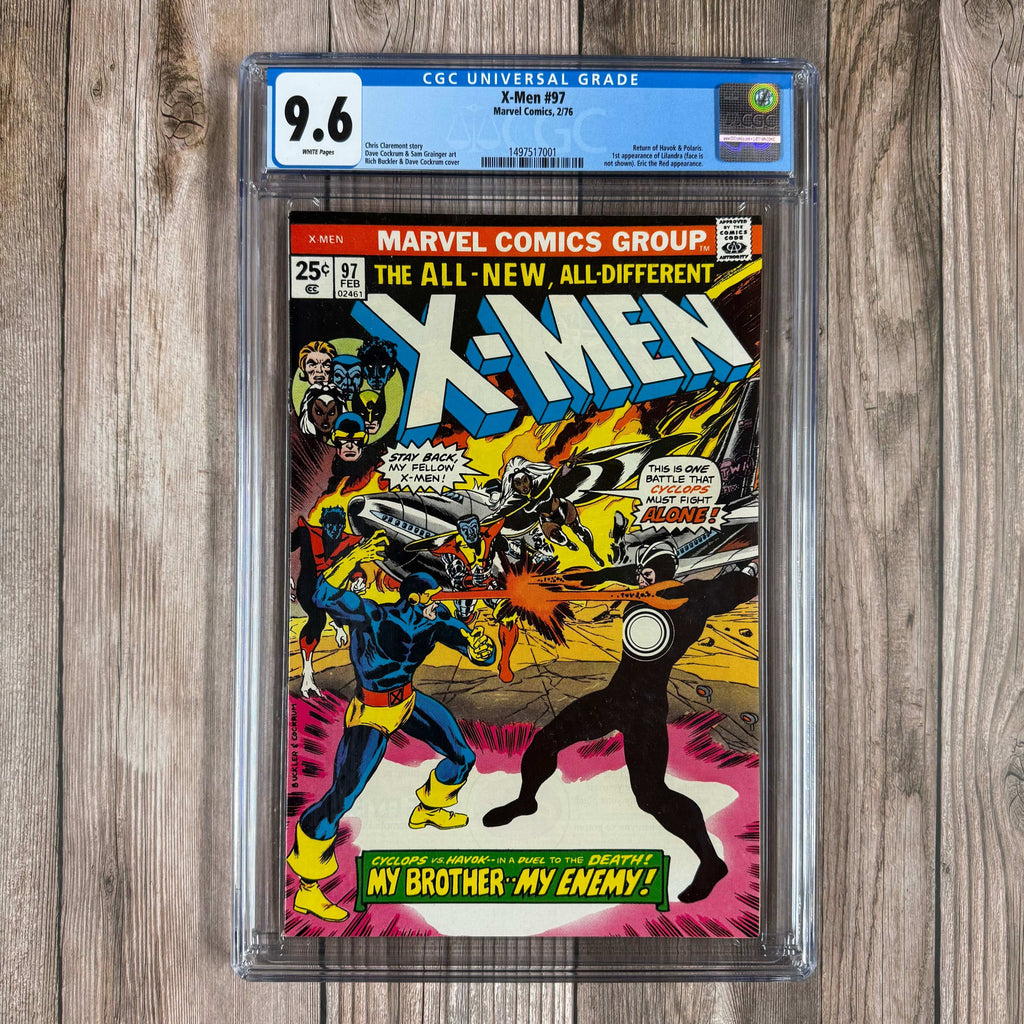 Bry's Comics *B0X1 Uncanny X-Men #97 CGC 9.6 WP 1st cameo appearance of Lilandra, 1st appearance of second Erik the Red, Polaris name revealed