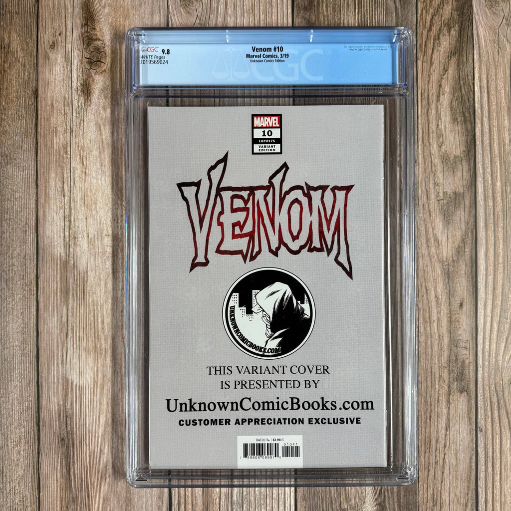 Bry's Comics *B0X1 Venom #10 CGC 9.8 WP Variant Cover by Philip Tan 1st cover appearance of Dylan Brock , Unknown Comics Edition "Customer Appreciation" exclusive.