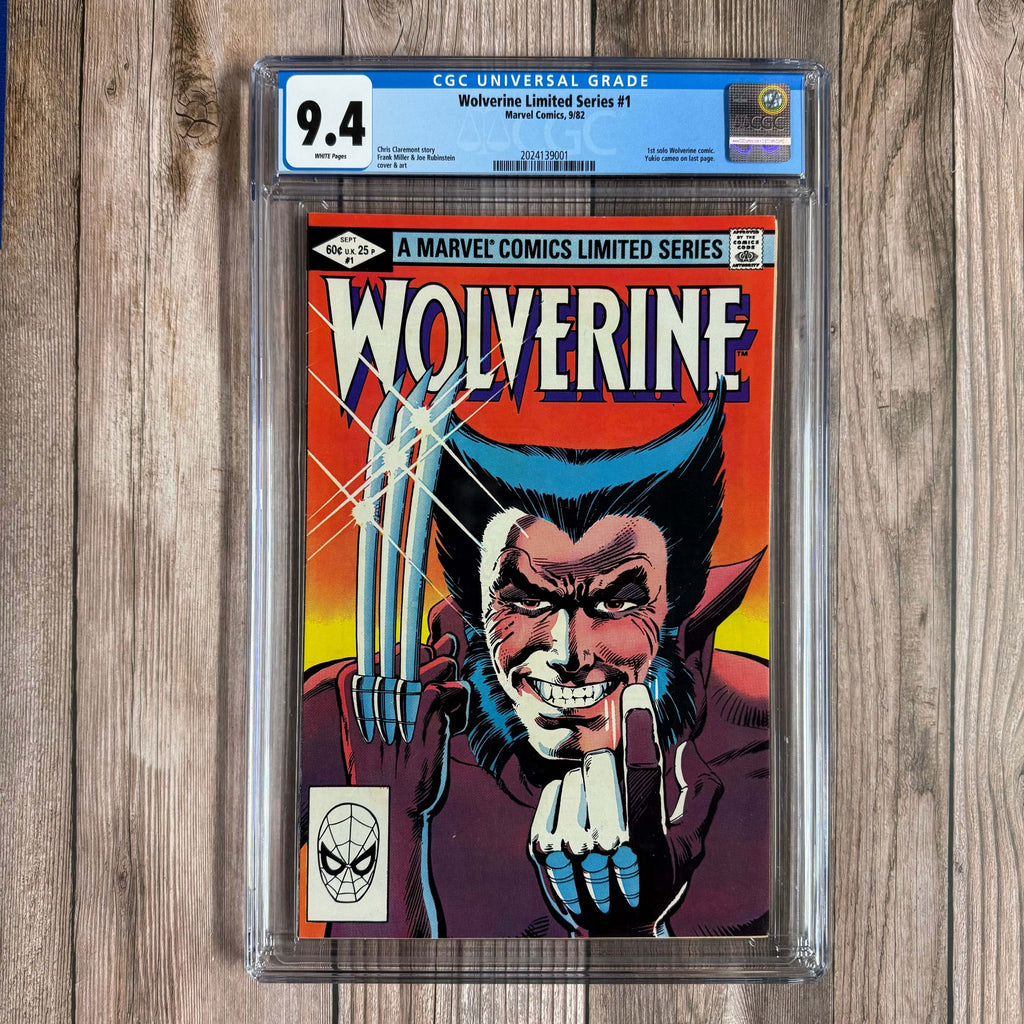 Bry's Comics *B0X1 Wolverine #1 CGC 9.4 WP 1st solo Wolverine title, 1st cameo appearance of Yukio, ICONIC Cover by Frank Miller