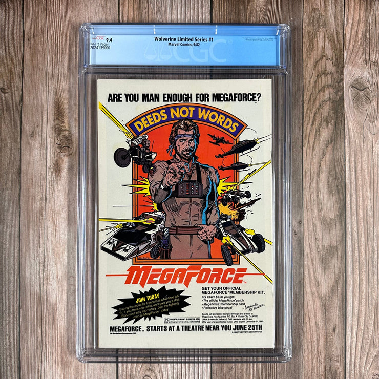Bry's Comics * B0X1 Wolverine #1 CGC 9.4 WP ICONIC cover by Frank Miller, 1st solo Wolverine title, 1st cameo appearance of Yukio, first use of the phrase 'I'm the best there is at what I do'