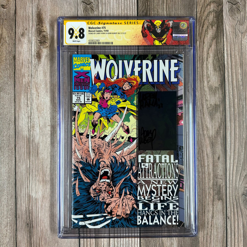Bry's Comics *B0X1 Wolverine #75 CGC 9.8 WP Custom Label, SS Signed by Larry Hama & Adam Kubert 1st appearance of Wolverine's bone claws (cert:2001)