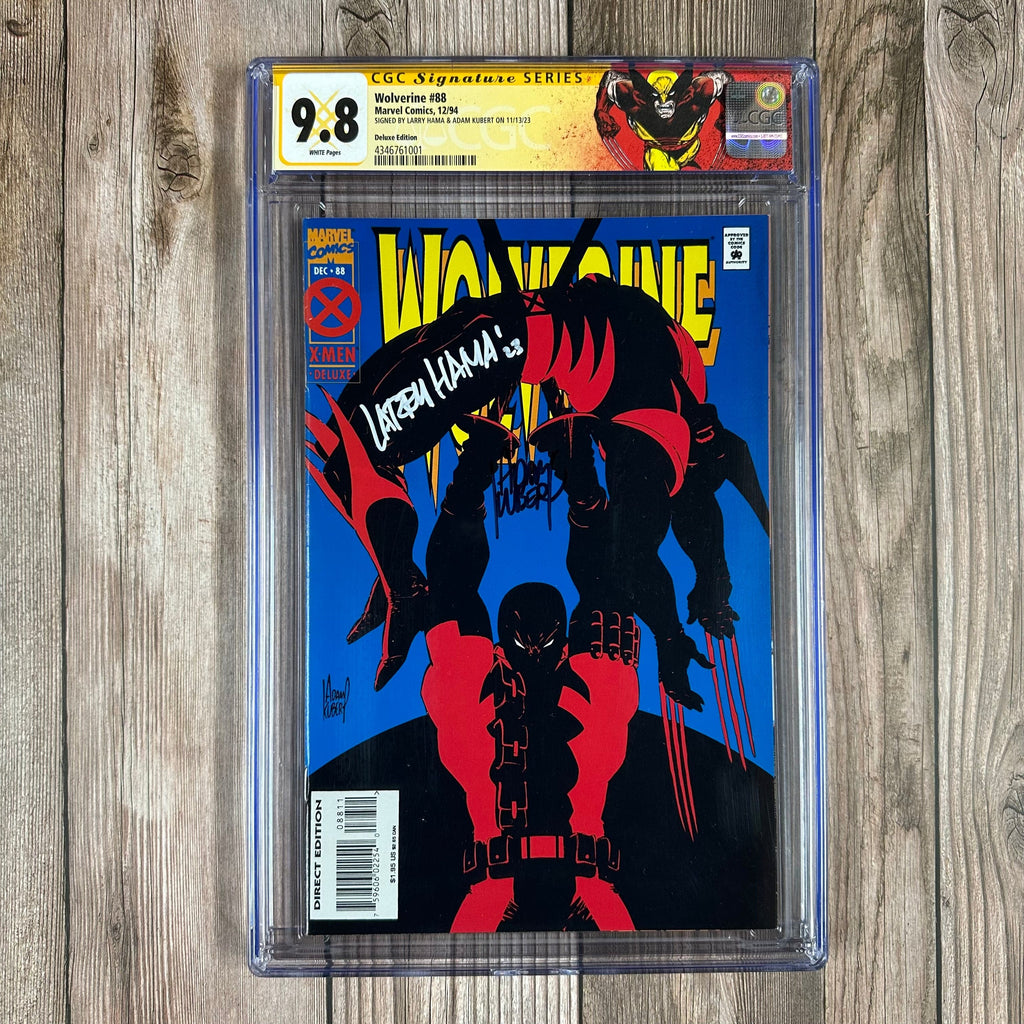 Bry's Comics *B0X1 Wolverine #88 CGC 9.8 WP Custom Label, SS Signed by Larry Hama & Adam Kubert, Deluxe Edition, 1st battle of Wolverine vs Deadpool (cert:1001)