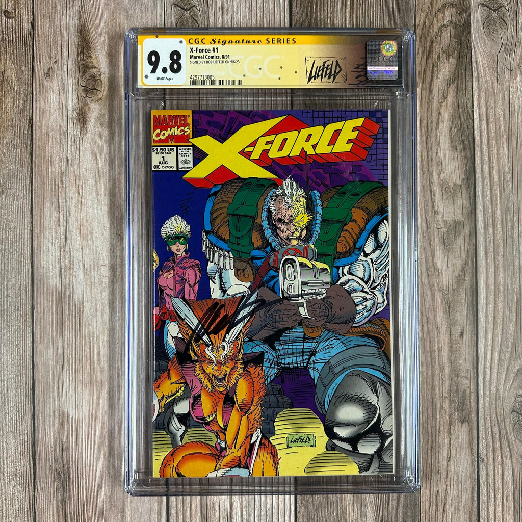 Bry's Comics *B0X1 X-Force #1 CGC 9.8 WP Custom Label, SS Signed by Rob Liefeld 1st appearance of G.W. Bridge, 1st cameo appearance of Tyler Dayspring, 3rd appearance of Warpath (cert:3005)