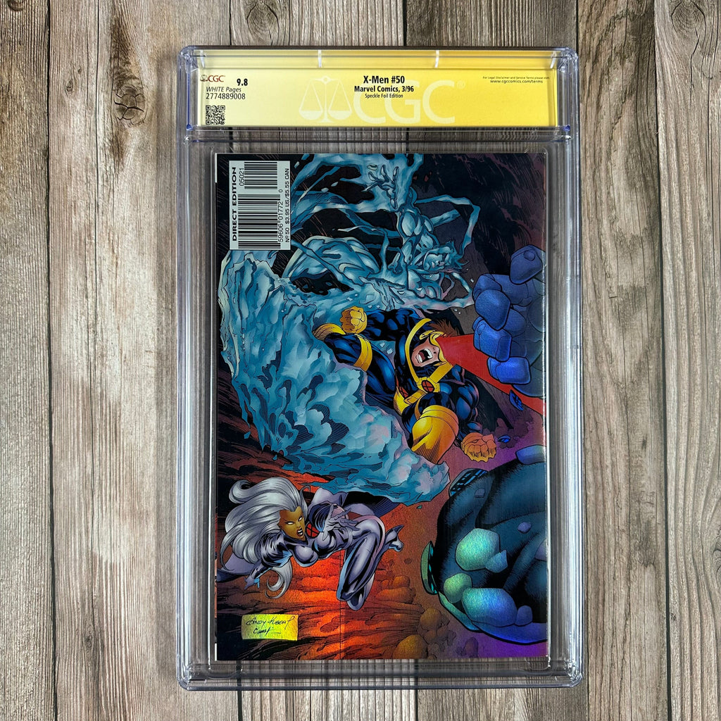 Bry's Comics *B0X1 X-Men #50 CGC 9.8 WP SS Signed by Andy Kubert, Speckle Foil Edition, 1st appearance of Post (herald of Onslaught), Wraparound cover (cert:9008)