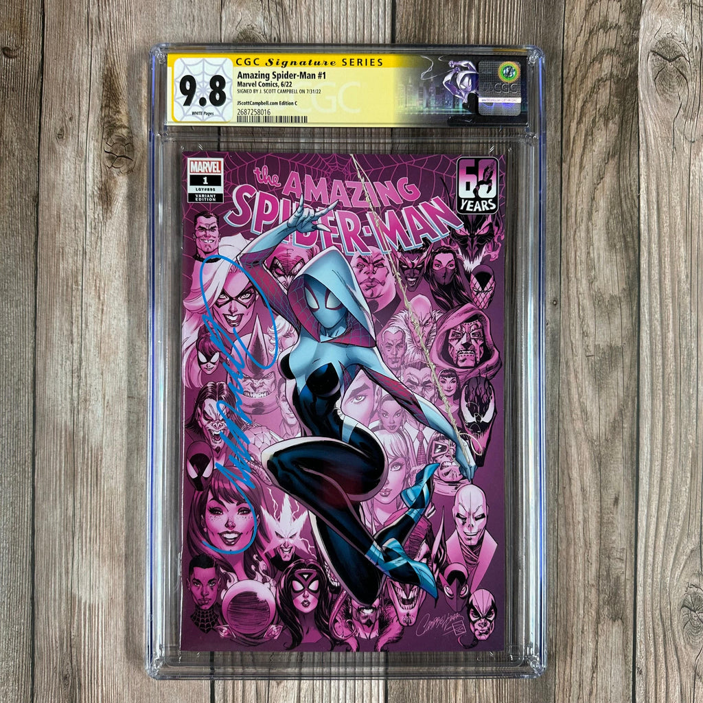 Bry's Comics *B0X2 Amazing Spider-Man #1 CGC 9.8 WP Custom Label, SS Signed by J. Scott Campbell JScottCampbell.com Edition C, 1st appearance of Paul, the husband of Mary Jane Watson (cert:8016)