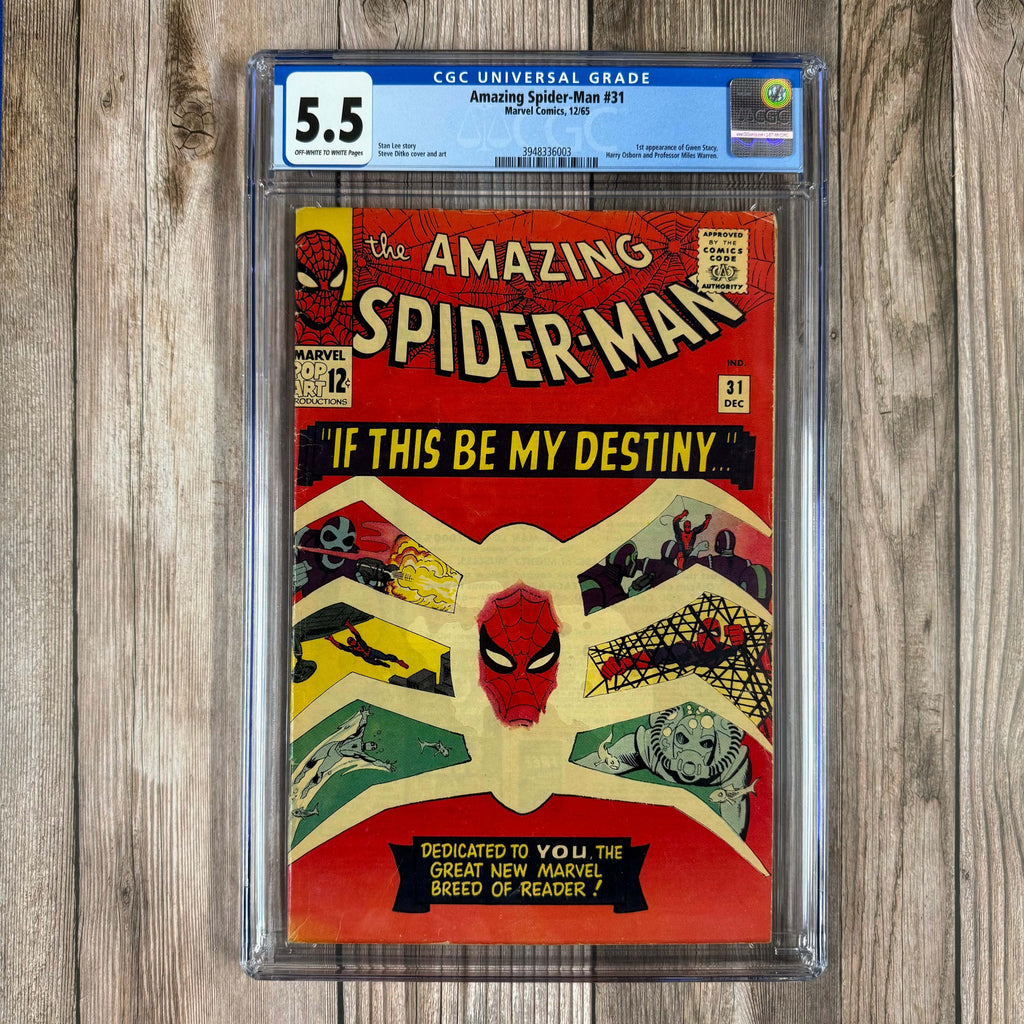 Bry's Comics *B0X2 Amazing Spider-Man #31 CGC 5.5 1st appearance of Gwen Stacy, Harry Osborn, and Miles Warren, Doctor Octopus becomes Master Planner, 1st use of “Thwip”