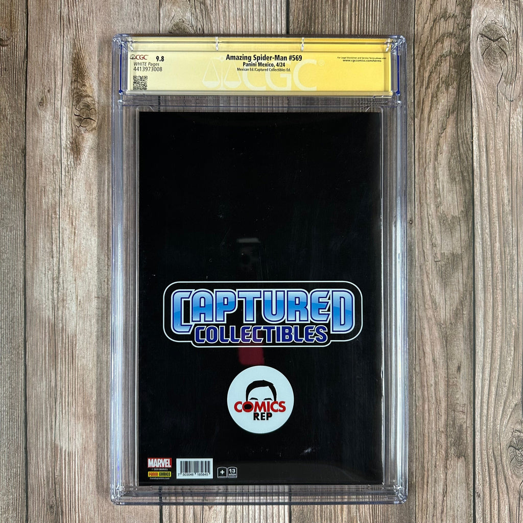 Bry's Comics *B0X2 Amazing Spider-Man #569 CGC 9.8 WP SS Signed by John Romita Jr. , Mexican Edition Captured Collectibles Virgin Foil Cove,r Eddie Brock becomes Anti-Venom (cert:3008)