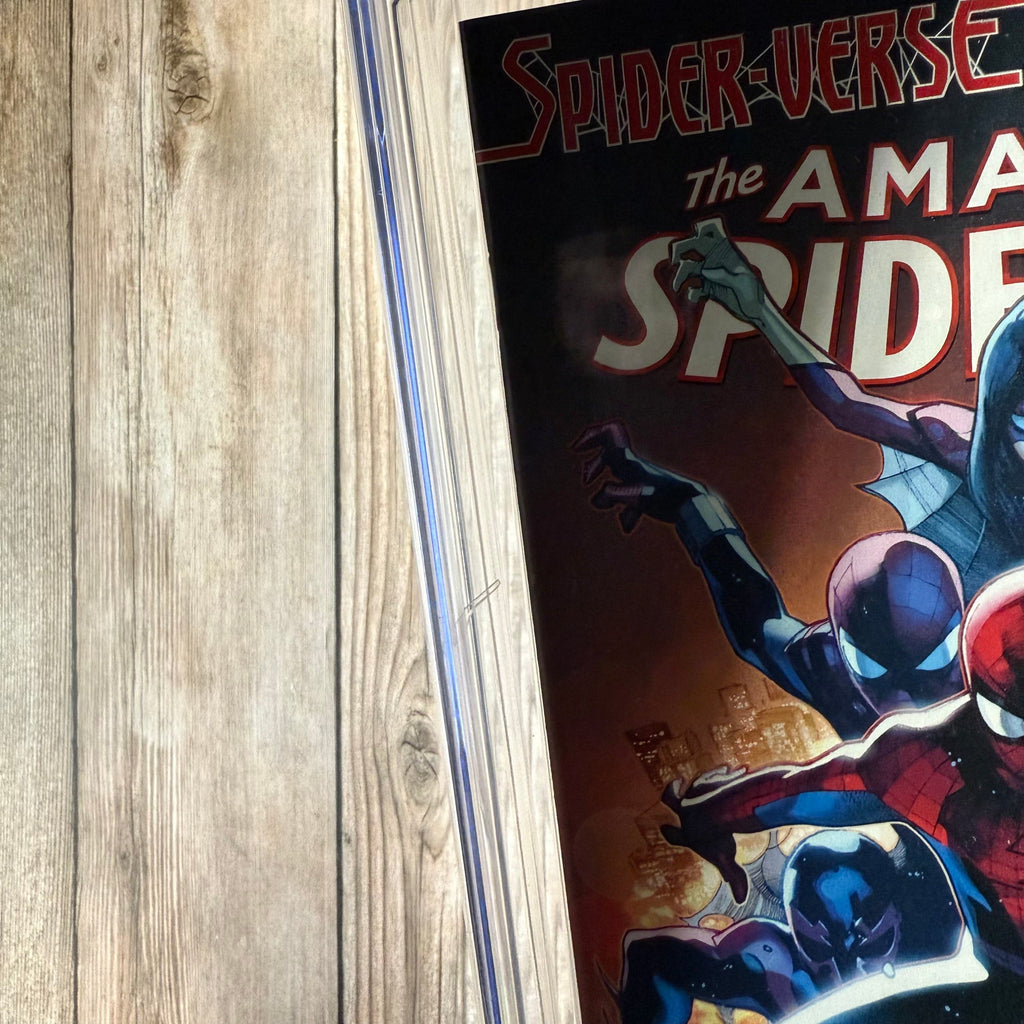 Bry's Comics *B0X2 Amazing Spider-Man #9 CGC 9.8 WP 2nd appearance of Spider-Gwen, 1st cameo appearance of Solus, 1st cameo appearances of Supaidaman and Web-Slinger, official beginning of the Spider-Verse event *