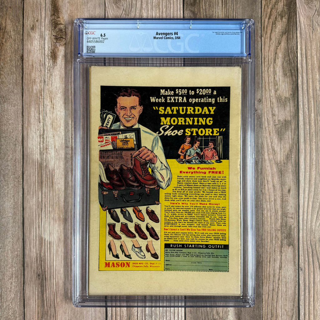 Bry's Comics *B0X2 Avengers #4 CGC 6.5 1st Silver Age appearance of Captain America, joins the Avengers, 1st cameo of Baron Zemo