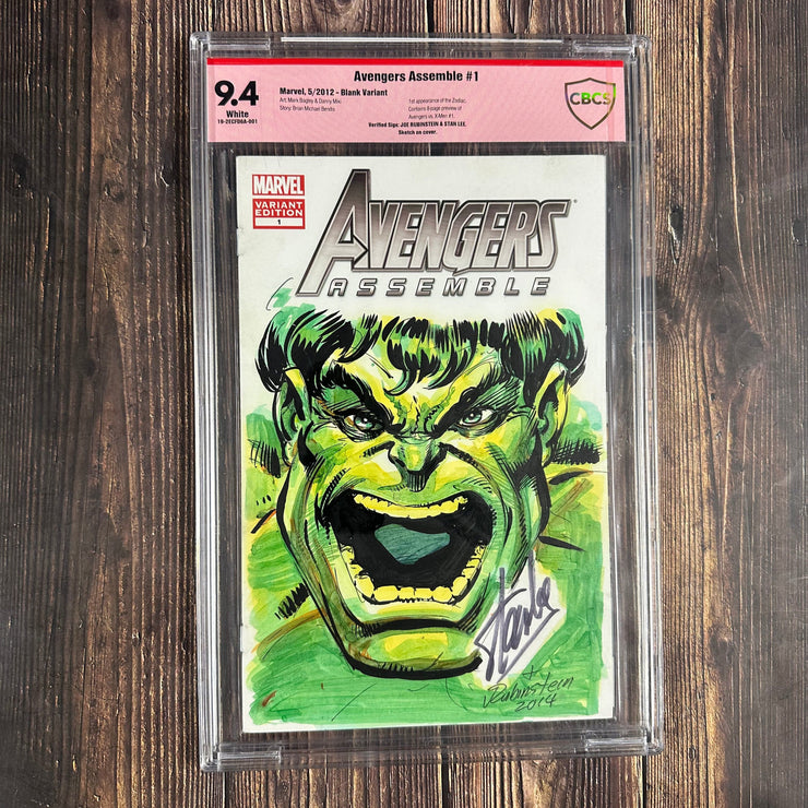 Bry's Comics *B0X2 Avengers Assemble #1 CBCS 9.4 WP , Verified Sig: Joe Rubinstin and Stan Lee Blank Variant; 1st appearance of a New Zodiac