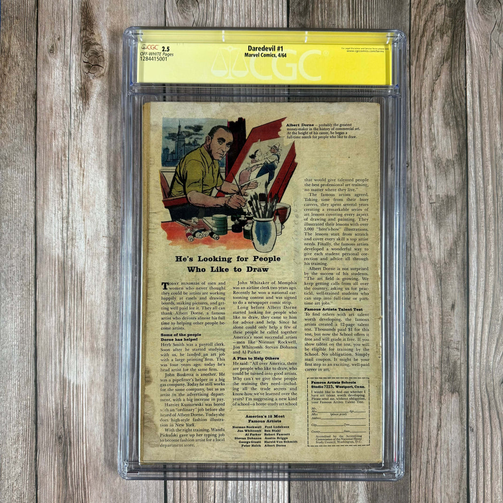 Bry's Comics *B0X2 Daredevil #1 CGC 2.5 SS Signed by Stan Lee, 1st appearance and origin of Daredevil, Foggy Nelson, and Karen Page (cert:5001)