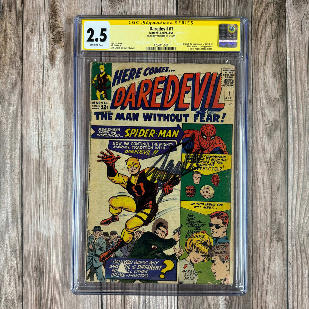 Bry's Comics *B0X2 Daredevil #1 CGC 2.5 SS Signed by Stan Lee, 1st appearance and origin of Daredevil, Foggy Nelson, and Karen Page (cert:5001)