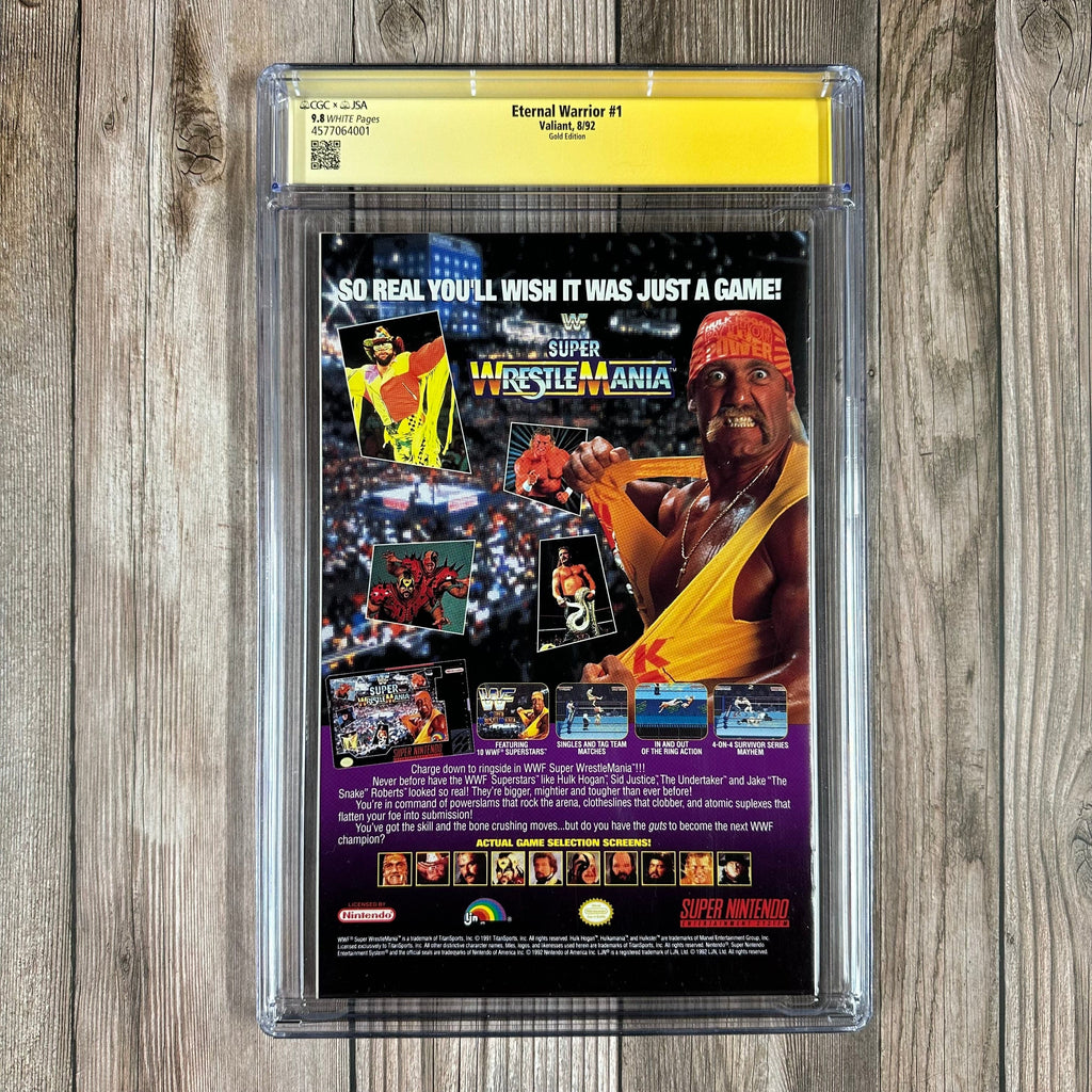 Bry's Comics *B0X2 Eternal Warrior #1 CGC 9.8 WP Authenticated Signature of Jim Shooter Gold Edition Origin of the Eternal Warrior & Aram (Armstrong) (cert:4001)