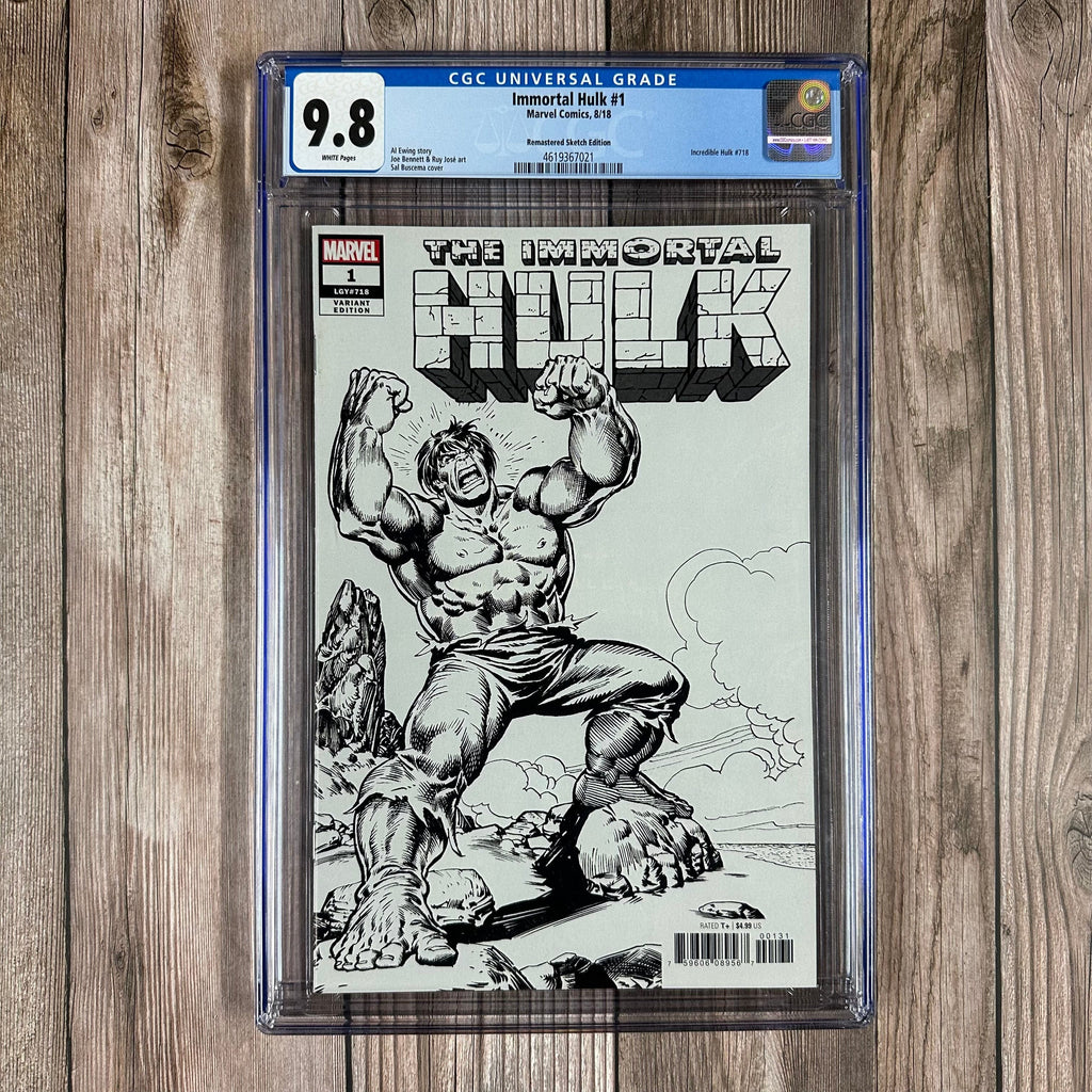 Bry's Comics *B0X2 Immortal Hulk #1 CGC 9.8 WP 1:1000 Remastered Sketch Edition, cover by Sal Buscema, 1st appearance of Jackie McGee