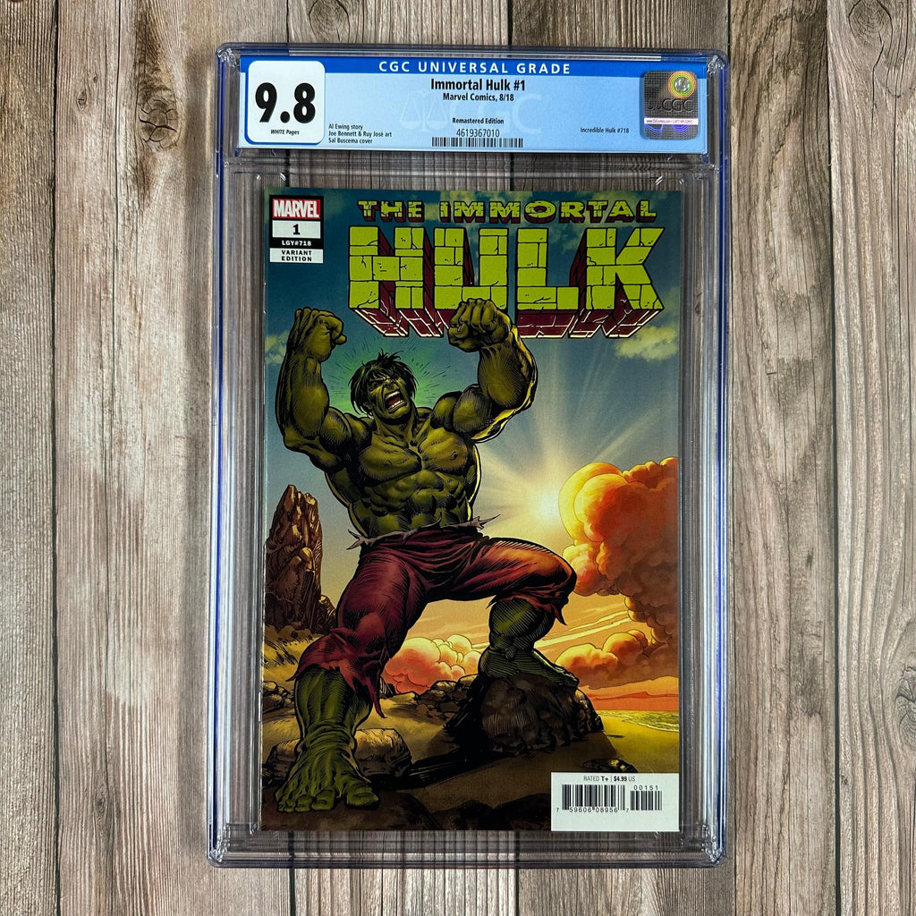 Bry's Comics *B0X2 Immortal Hulk #1 CGC 9.8 WP 1:500 Remastered Edition, cover by Sal Buscema, 1st appearance of Jackie McGee
