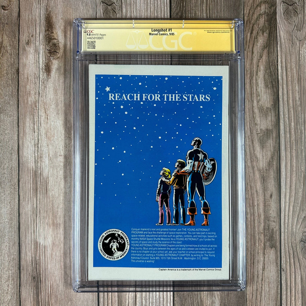 Bry's Comics *B0X2 Longshot #1 CGC 9.8 WP SS Signed by Scott Hanna, Al Milgrom, John Romita Jr. & Ann Nocenti 1st appearance of Longshot & Spiral (cert:0001)