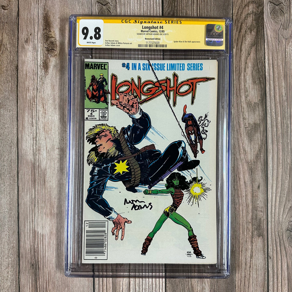 Bry's Comics *B0X2 Longshot #4 CGC 9.8 WP SS Signed by Arthur Adams, Spider-Man & She-Hulk appearance, NEWSSTAND EDITION (cert:5020)