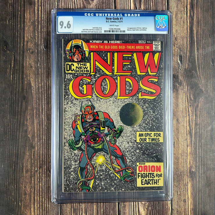 Bry's Comics *B0X2 New Gods #1 CGC 9.6 WP 1st appearances of Orion, Highfather, Metron, Kalibak, and Lightray; Introduction of New Genesis and Apokolips; Debut of the Mobius Chair