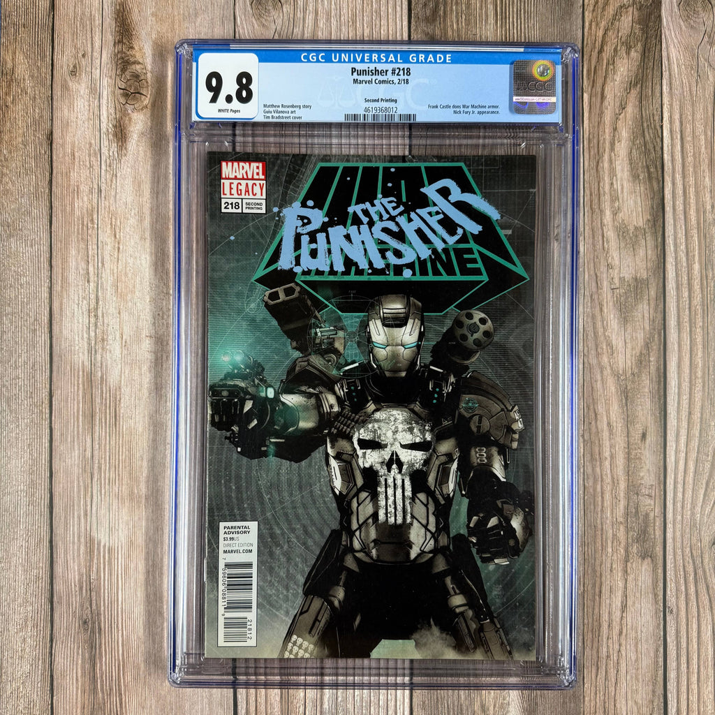 Bry's Comics *B0X2 Punisher #218 CGC 9.8 WP 2nd Print 1st cameo appearance of Punisher War Machine armor, LOW PRINT