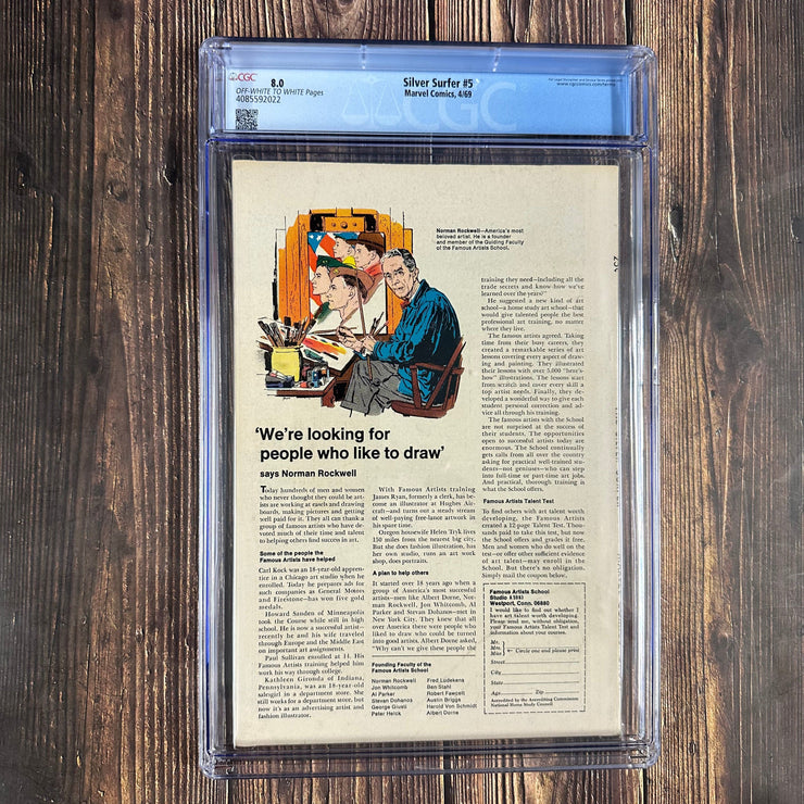 Bry's Comics *B0X2 Silver Surfer #5 CGC 8.0 1st appearance of Al Harper; 1969 Alley Award Winner