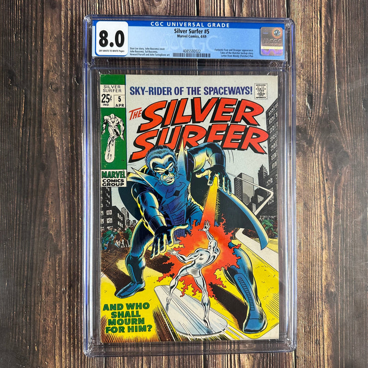 Bry's Comics *B0X2 Silver Surfer #5 CGC 8.0 1st appearance of Al Harper; 1969 Alley Award Winner